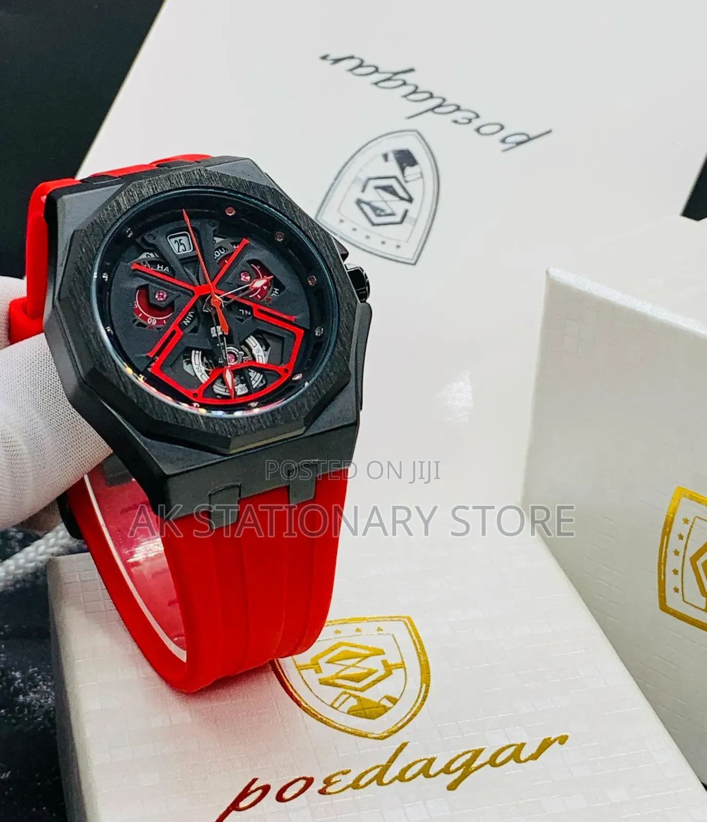 Araneae Poedegar Rubber Watch With Branded Box and Carrier Bag