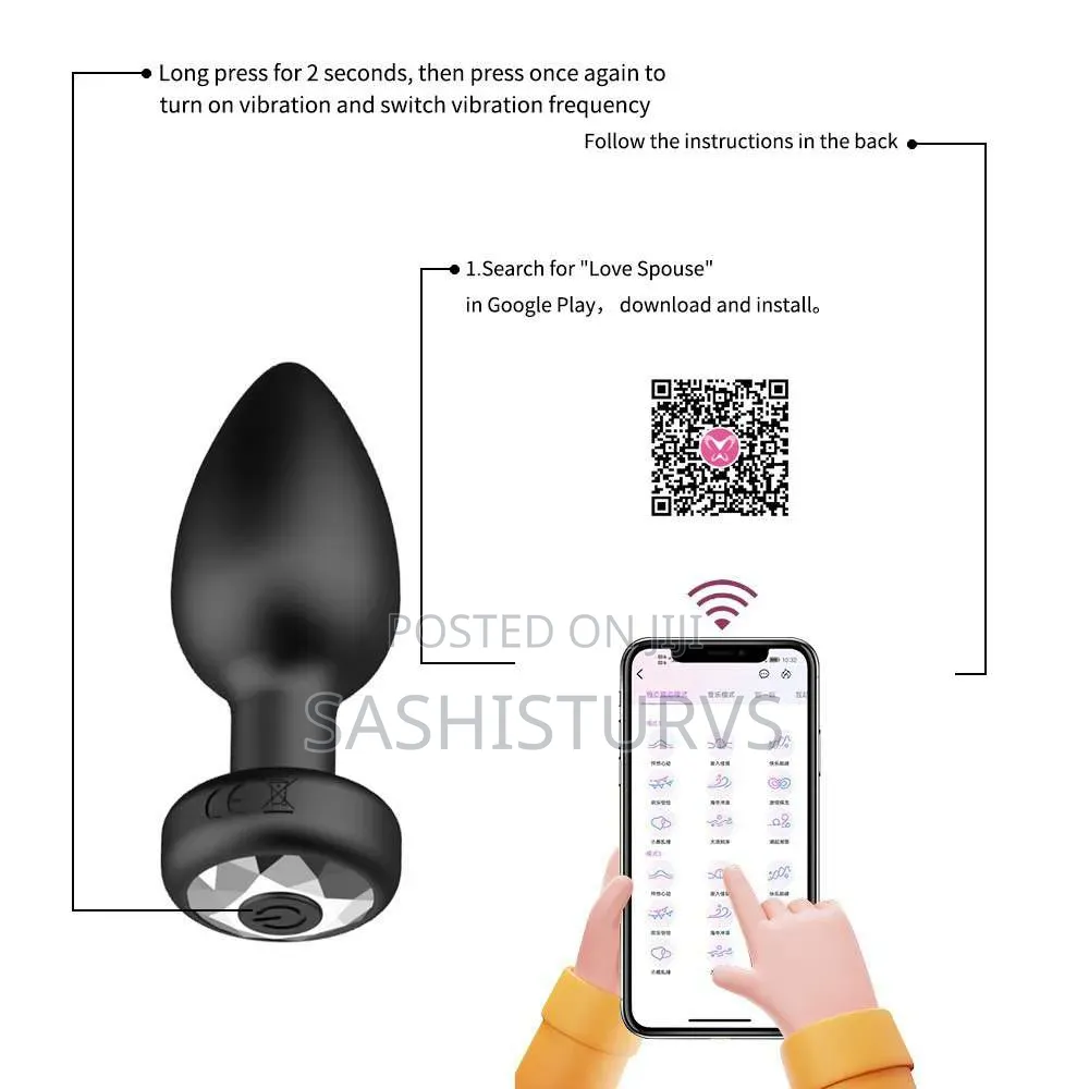 Rechargeable Vibrating Anal Butt Plug With App Control