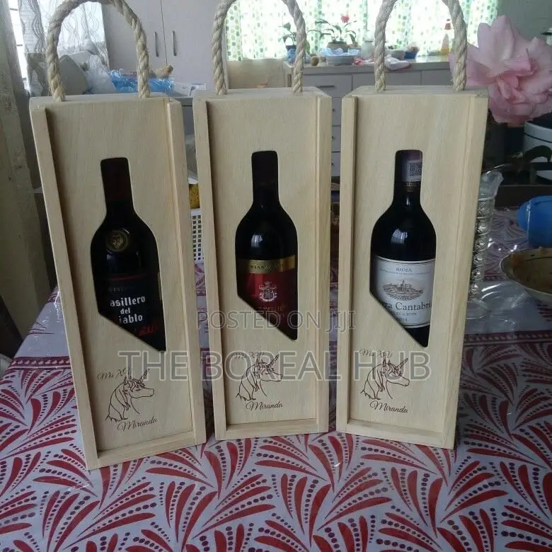 Customized Wine and Wood Envisaged Case Corporate Gift Souvenir
