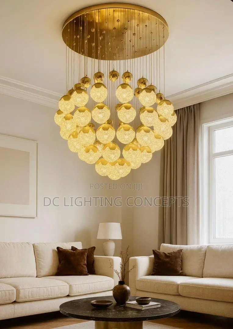 Modern Luxury Nordic Gold Ball Led Staircase Pendant Chandelier