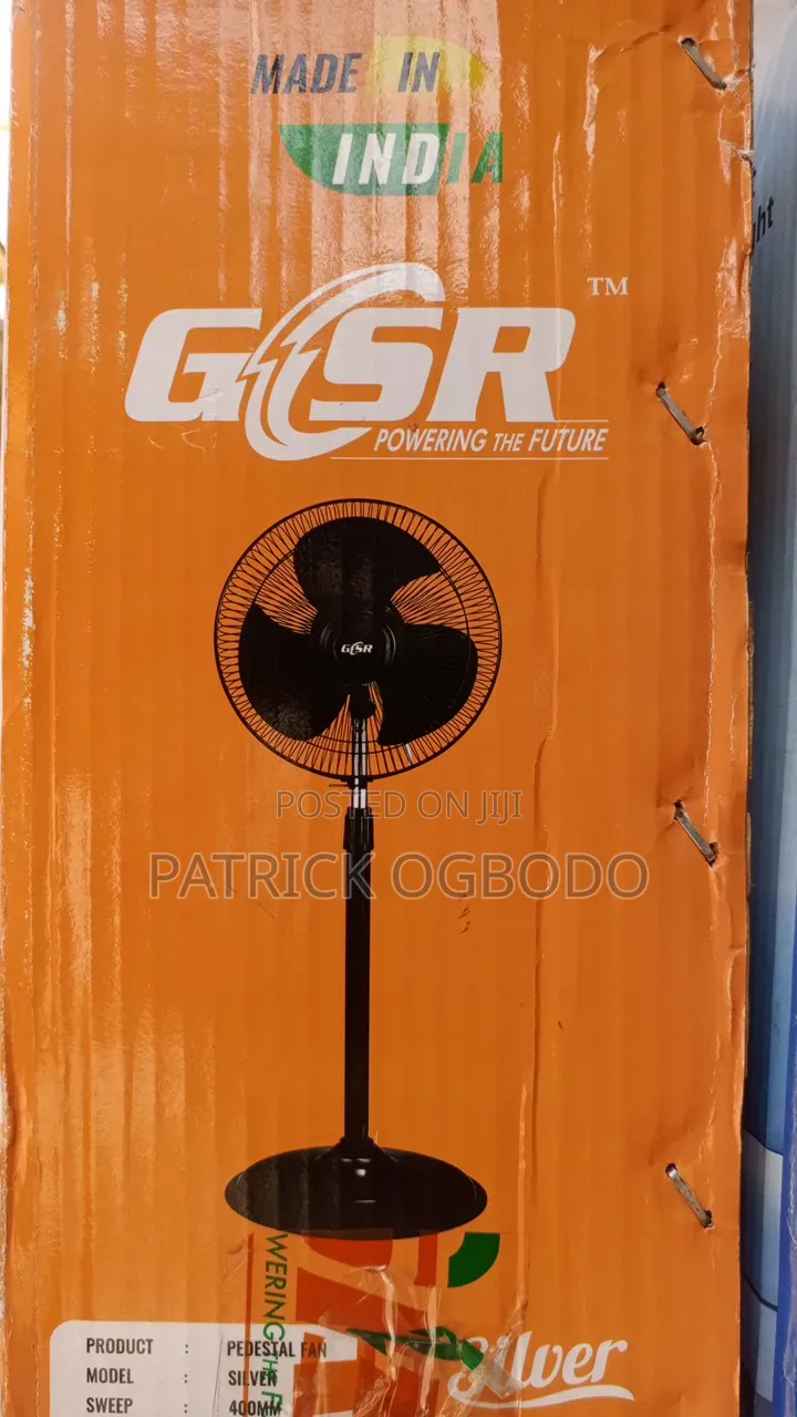 GSR Silver Pedestal Standing Fan