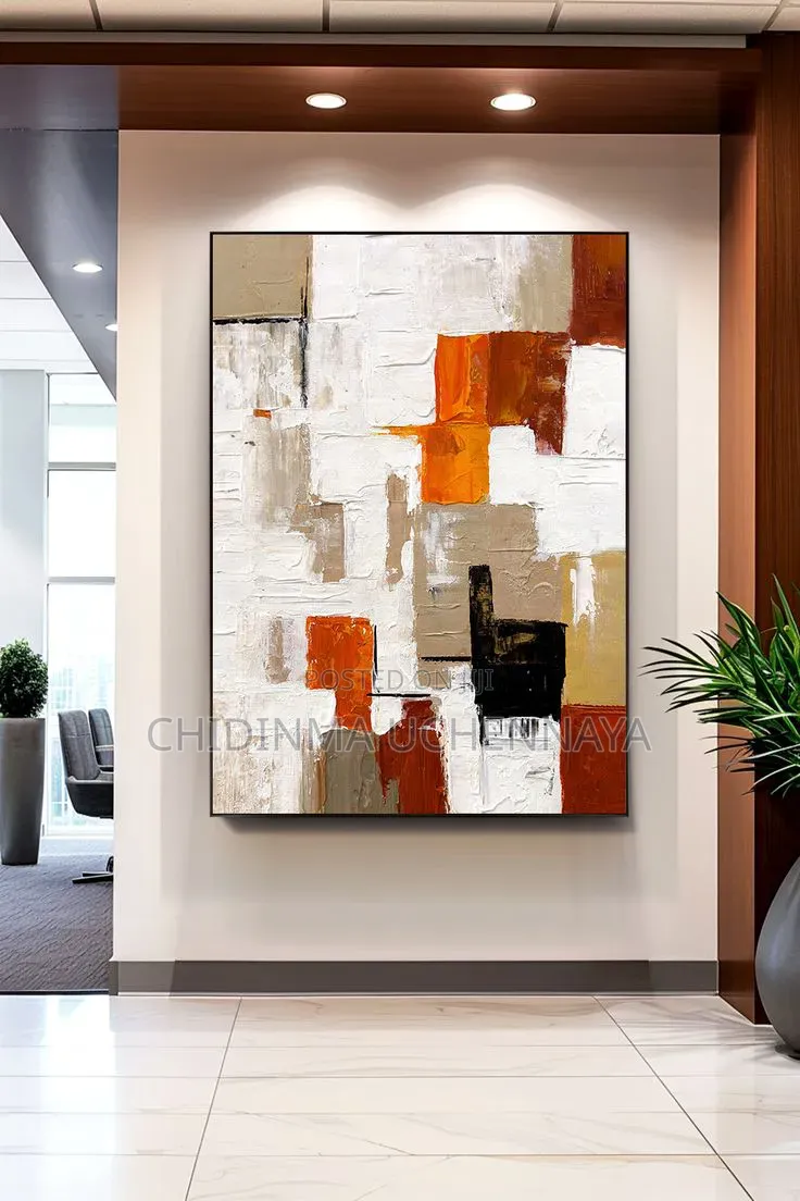Colored Blocks Abstract Oil Printing