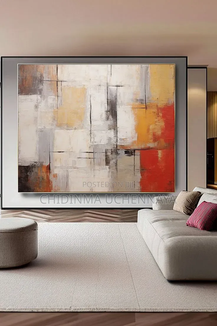 Colored Blocks Abstract Oil Printing
