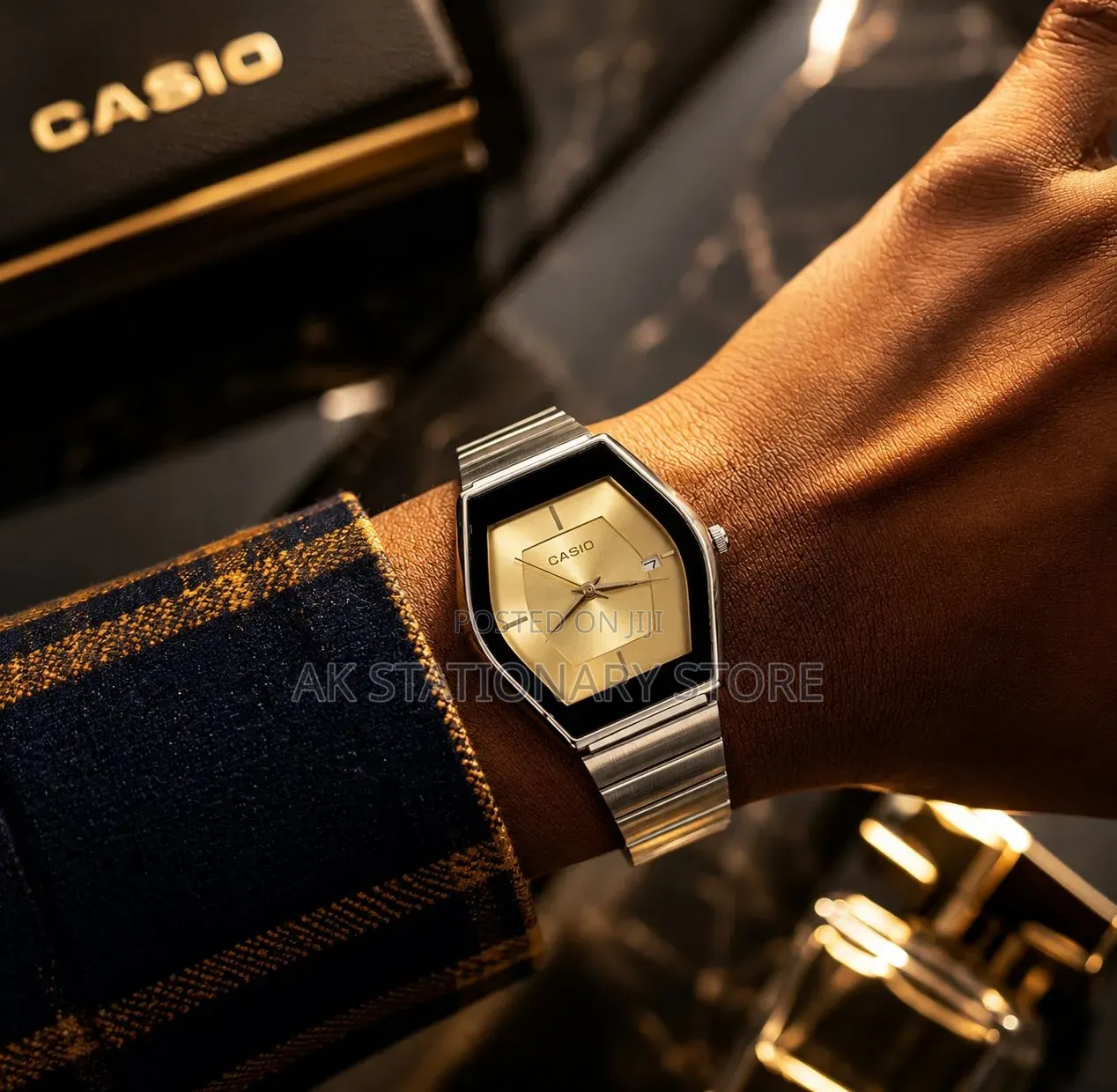 Chain Casio Analog Wristwatch With Box