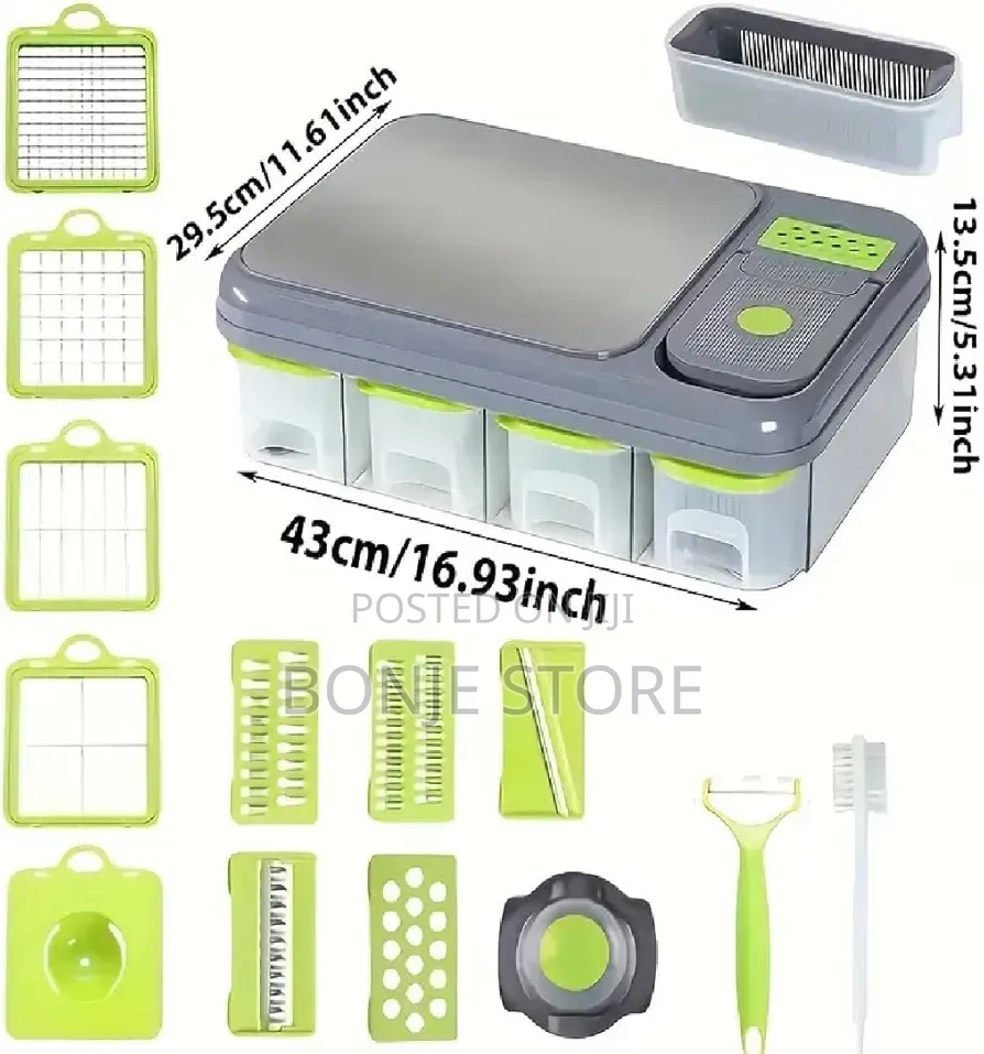 15in1 Multifunctional Vegetable Slicer With Stainless Chopping Board