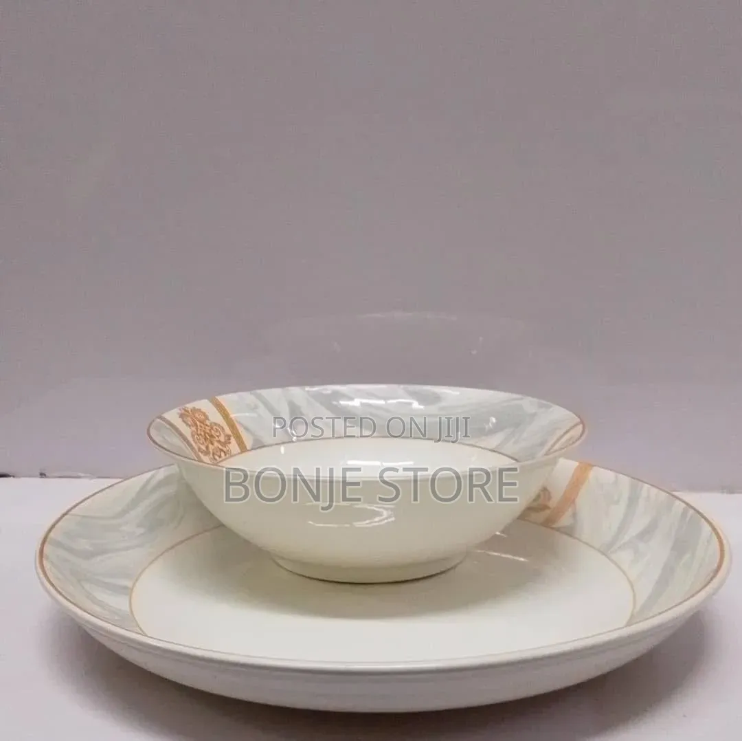 Quality Serving Plate and Soup Bowl - 12 Pieces