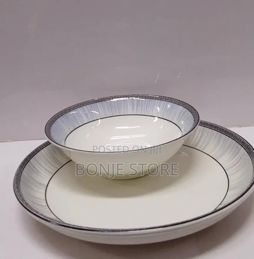Quality Serving Plate and Soup Bowl - 12 Pieces