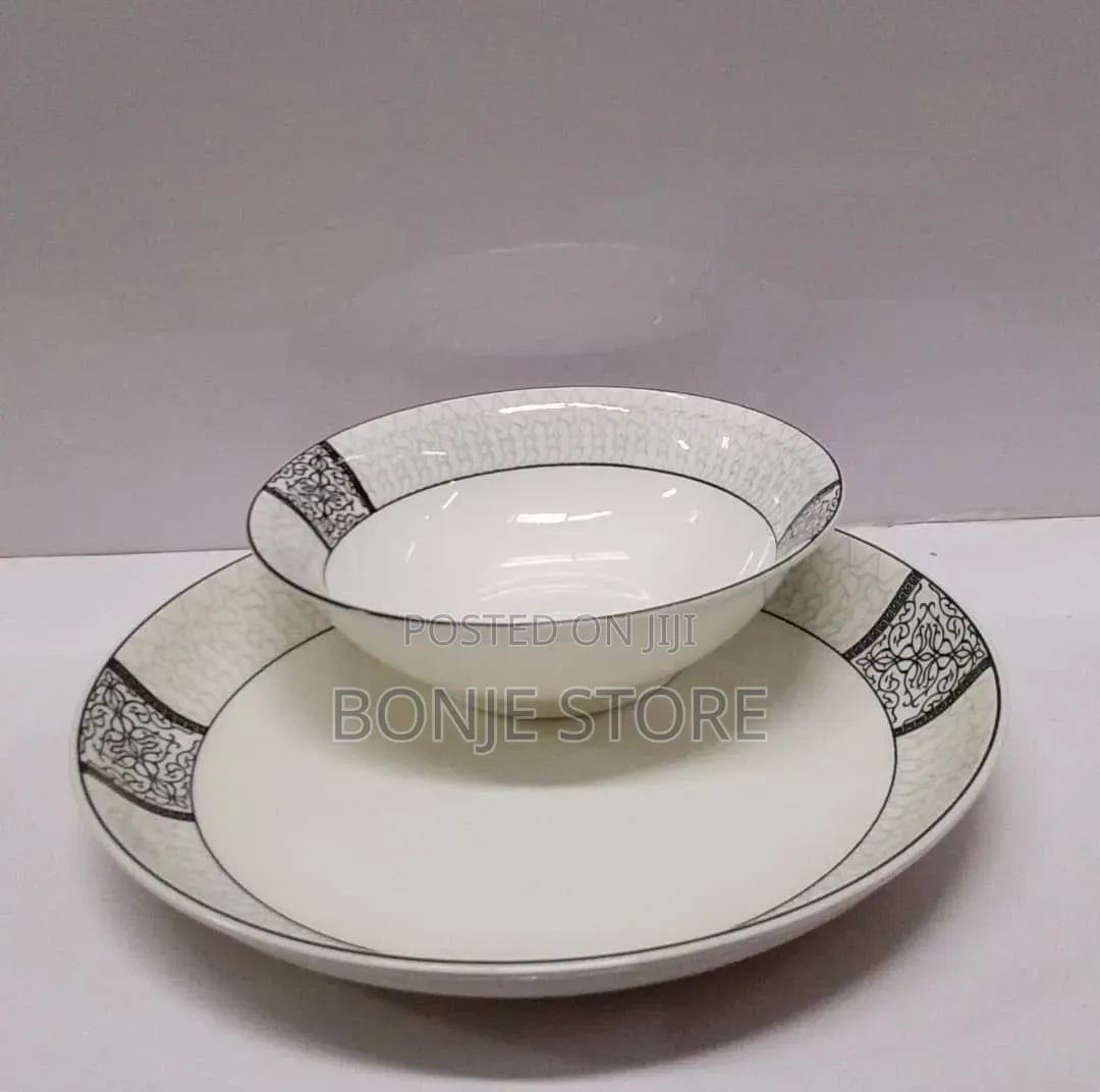 Quality Serving Plate and Soup Bowl - 12 Pieces