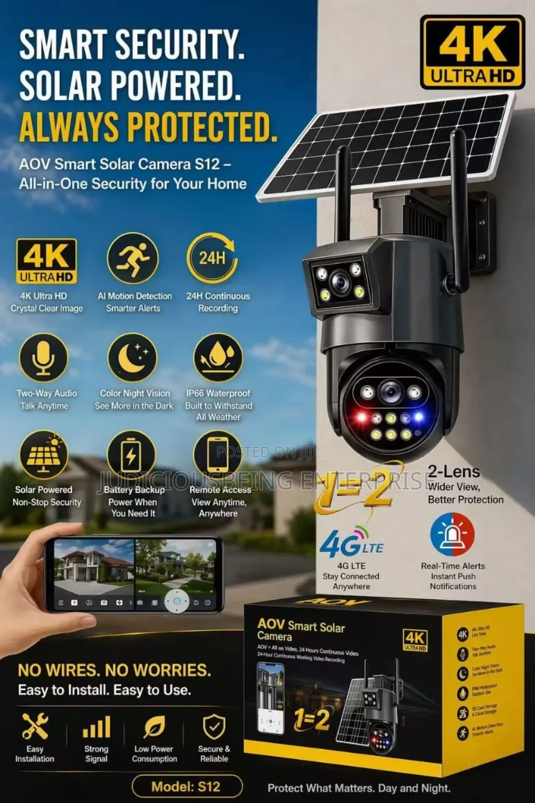 Solar 4g PTZ Dual Lens Night Vision Two-Way Audio | Ip66 Waterproof