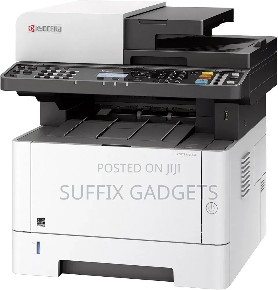 Kyocera Ecosys M2135dn 3-in-1 Black and White Multifunction Printer.