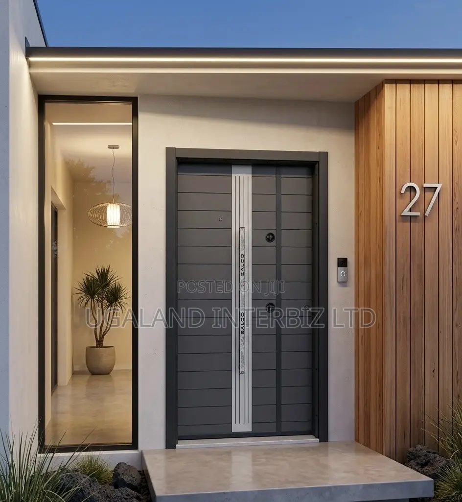 Modern Grey Metal Security Door