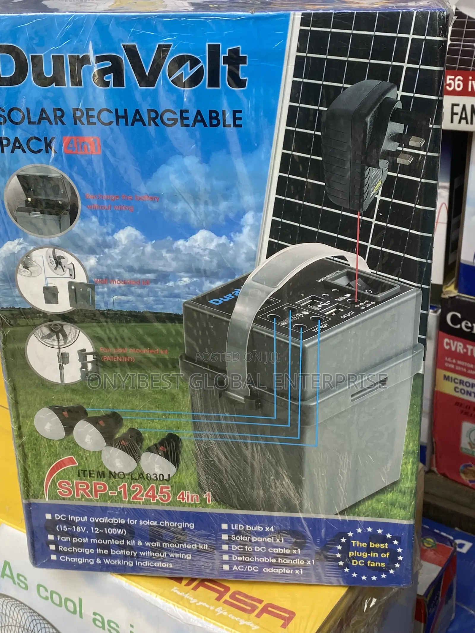 This Duravolt 4in1 Solar Rechargeable Pack (Srp-1245)12v 4.5ah Battery