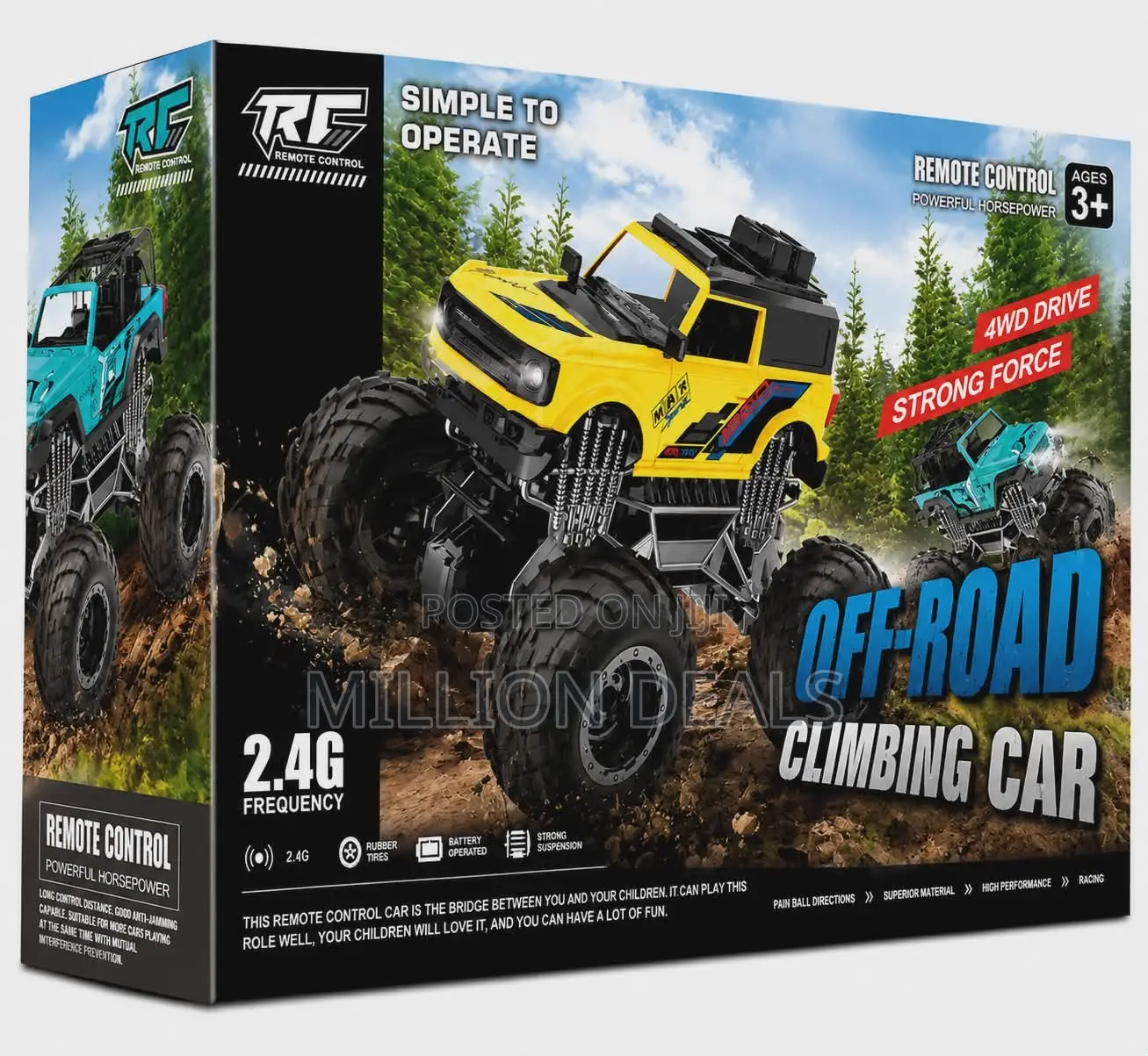 Off-Road 4 Wheel Drive Big Tire Rc Kids Toy Car Ages 3+