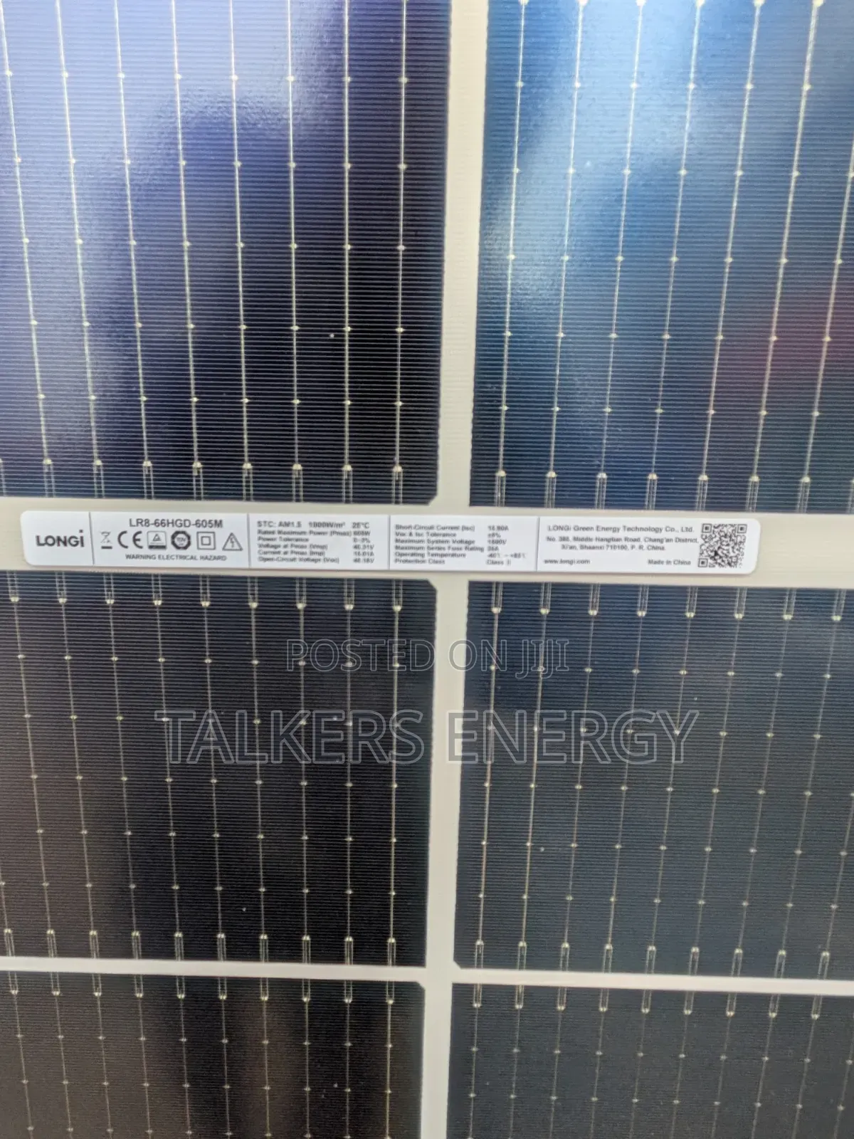 Longi Hi-Mo 7 605w Bifacial Dual-Glass Solar Panel (Lr8-66hgd-605m)