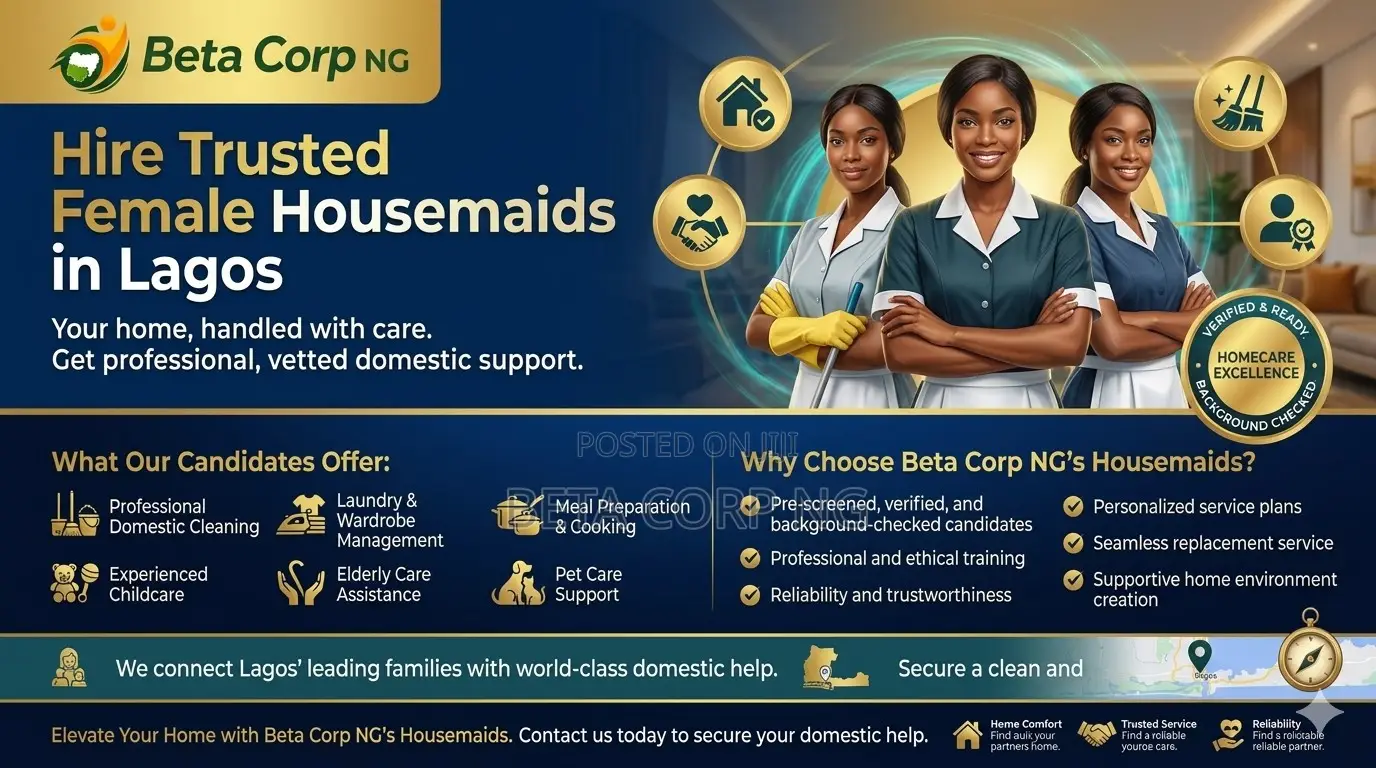 Hire Trusted Female Housemaids in Lagos – Verified Ready