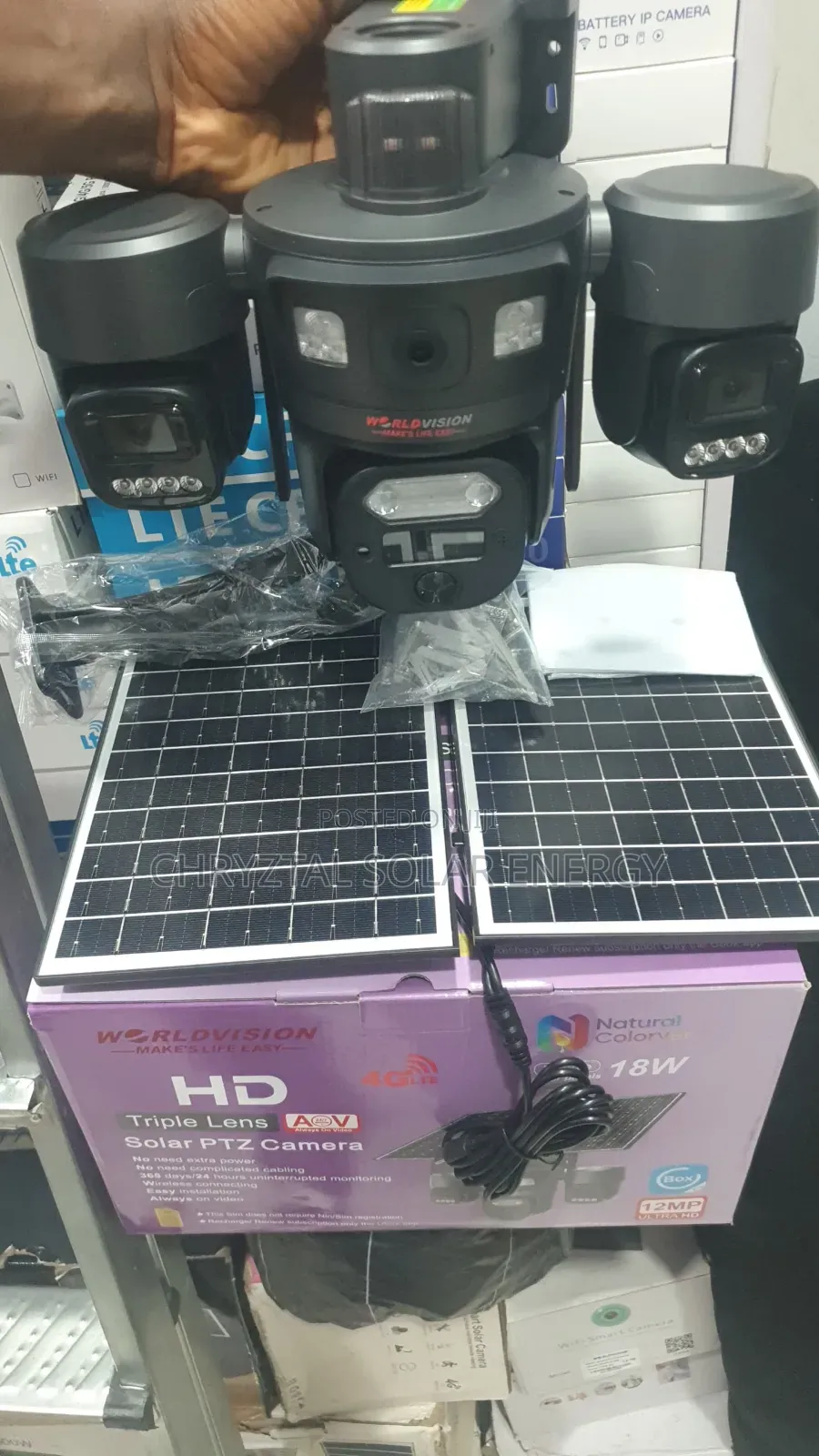 Uhd4k 3in1 Ubox Security CCTV Solar Camera +Mobile App 2 Solar Panel
