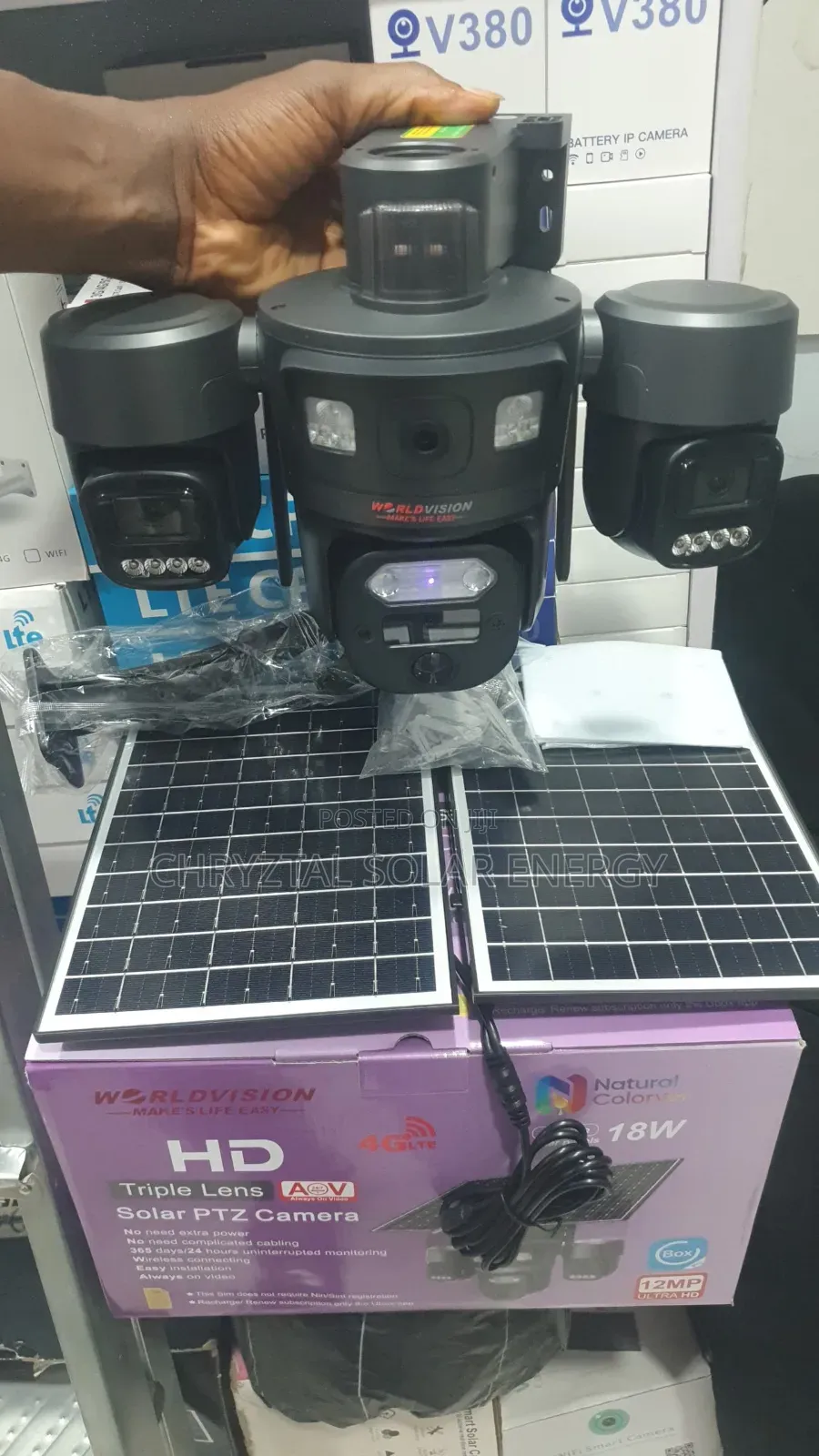 Uhd4k 3in1 Ubox Security CCTV Solar Camera +Mobile App 2 Solar Panel