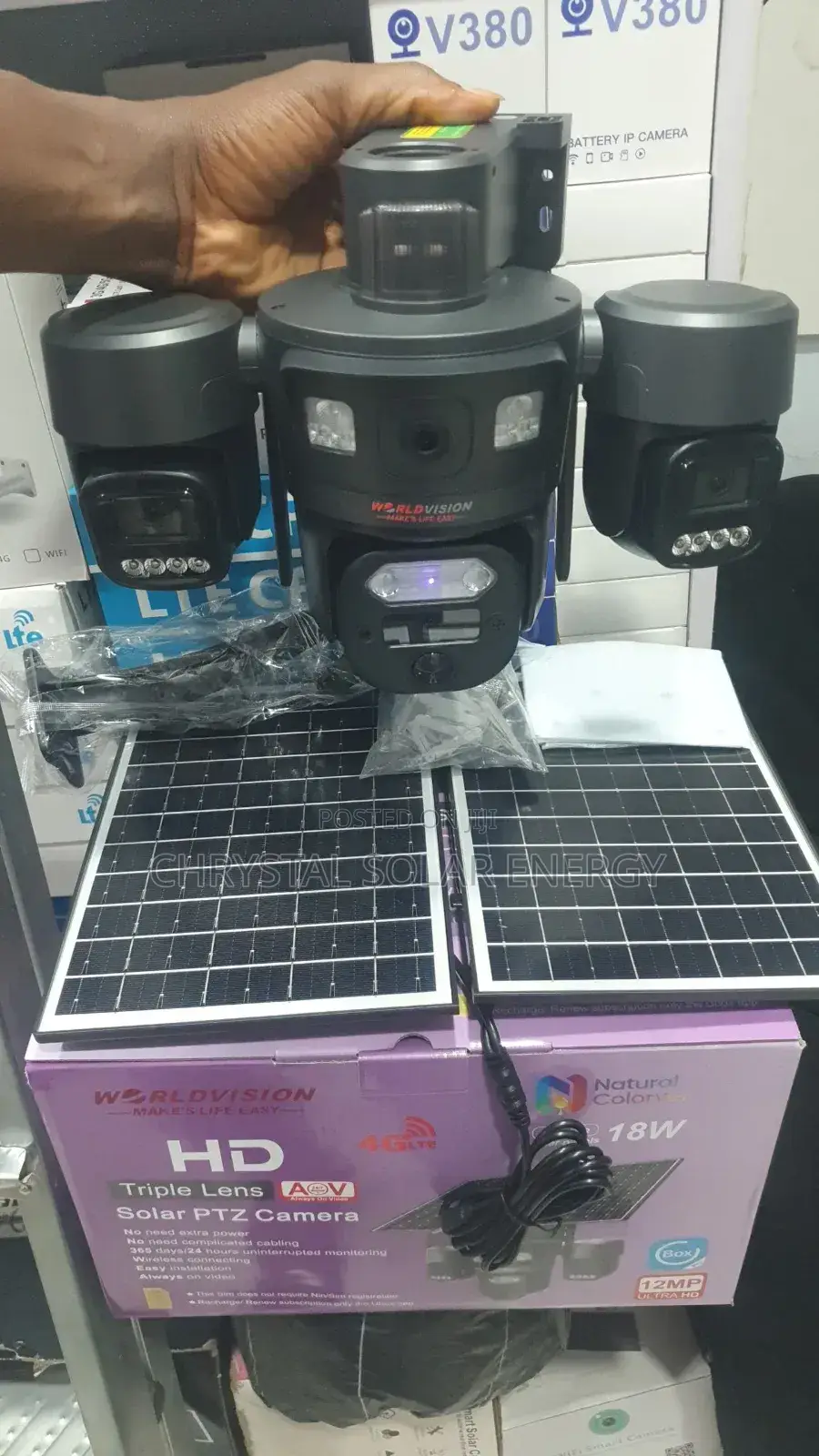 Uhd4k 3in1 Ubox Security CCTV Solar Camera +Mobile App 2 Solar Panel