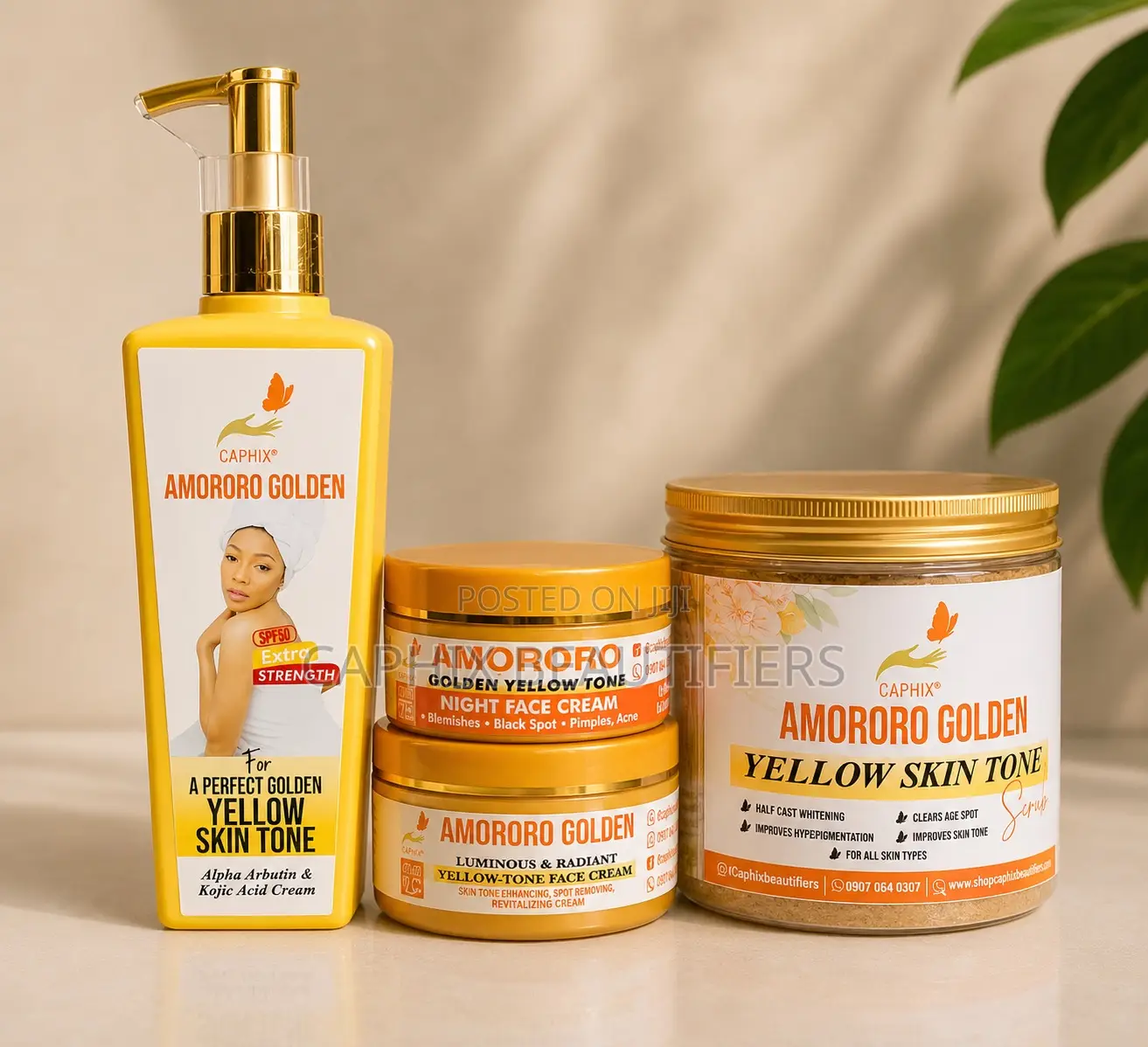 Amororo Golden Yellow Tone Mini Skincare Set
