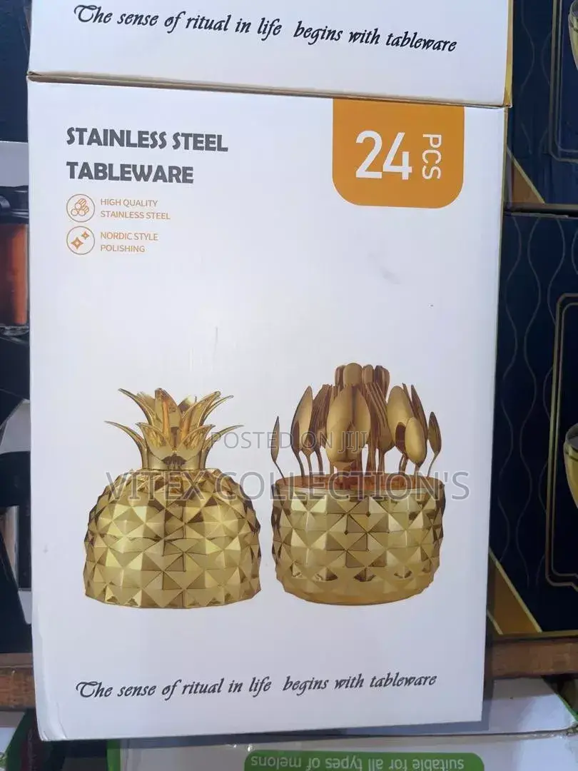 Pineapple Case Golden Cutlery