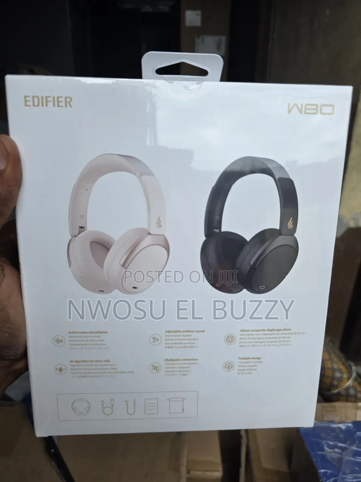 Edifier W80 Wireless Noise Cancelling Over-Ear Headphones Anc
