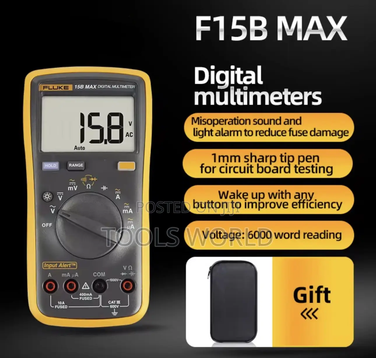 Professional Fluke 15b Max Digital Multimeter – Cat Iii 600v