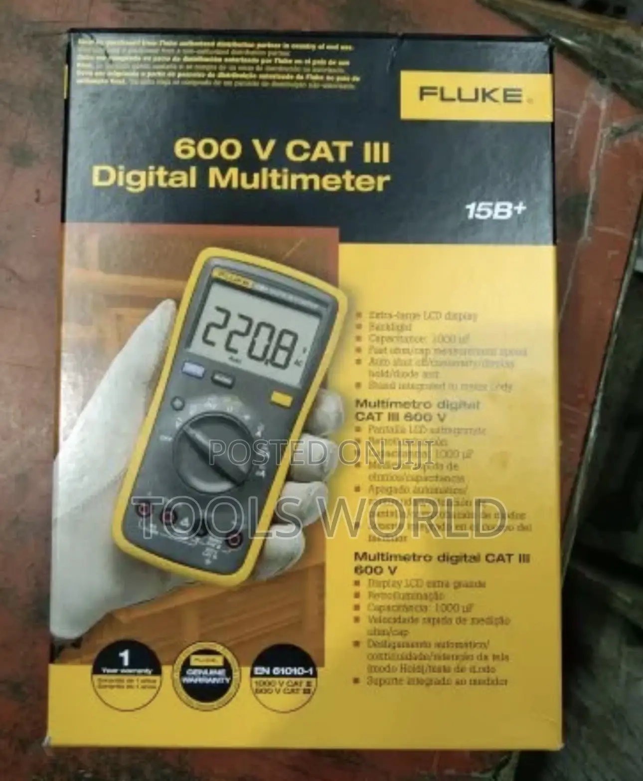 Professional Fluke 15b Max Digital Multimeter – Cat Iii 600v
