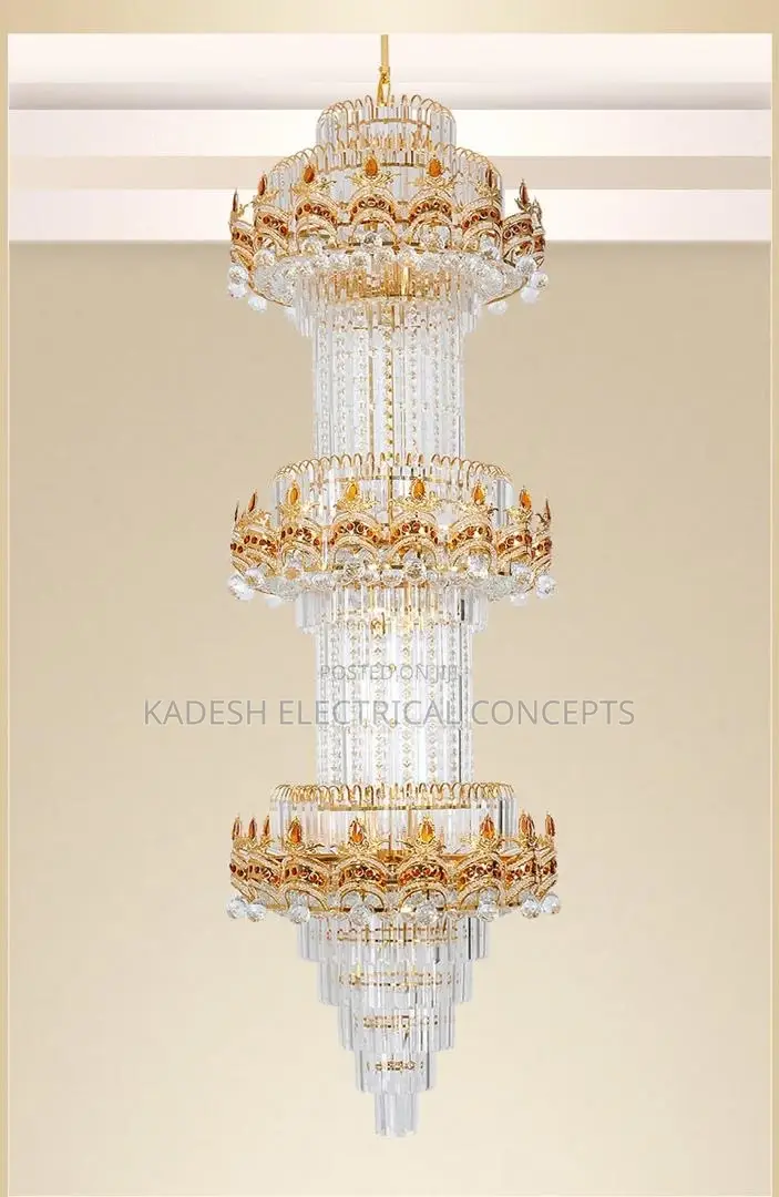 Duplex Living Room Crystal Chandelier Stairwell Long Chandelier Hollow