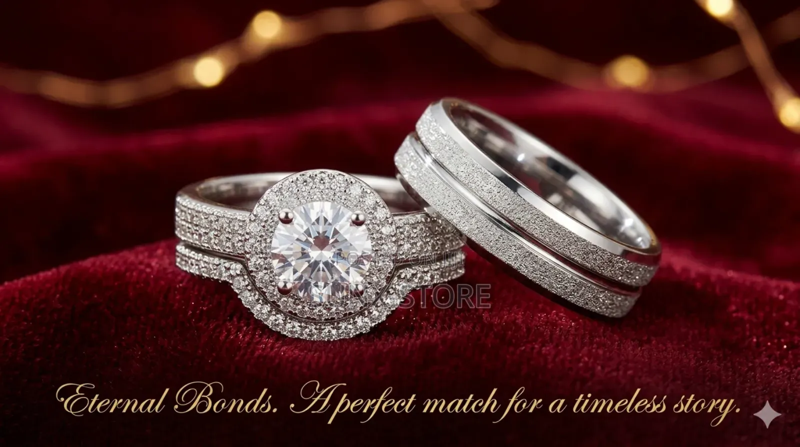 Sterling Silver Wedding Ring Set