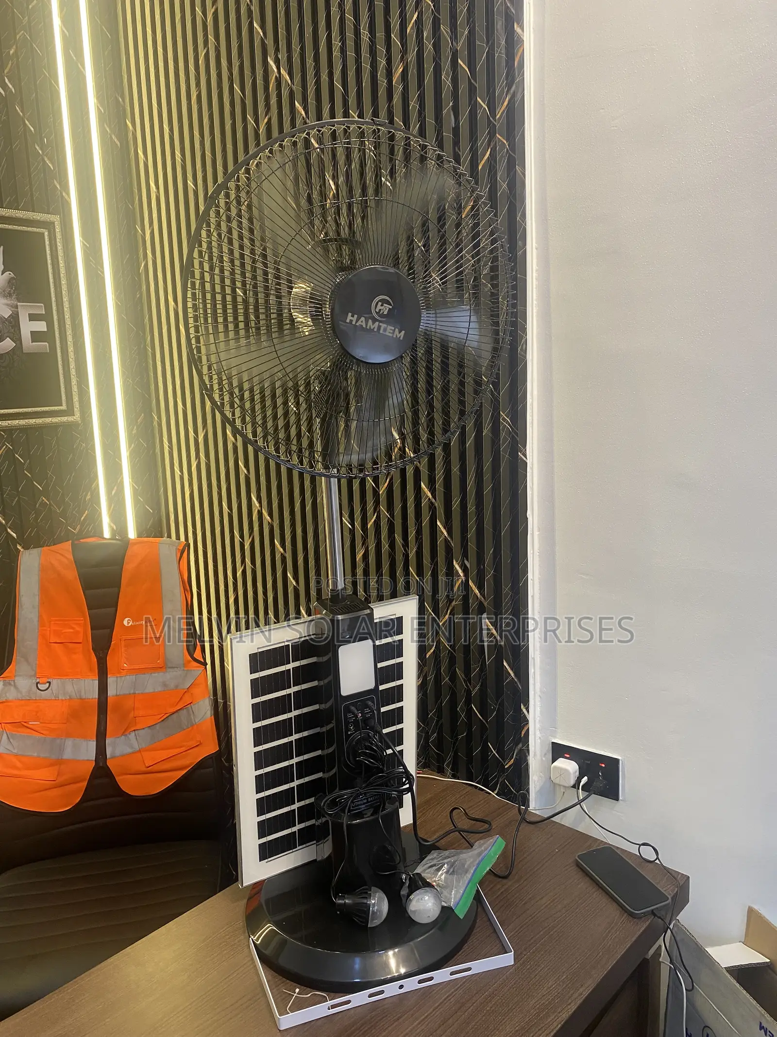18inches Ac/Dc Hamtem Solar Rechargeable Fan Available in Store Now