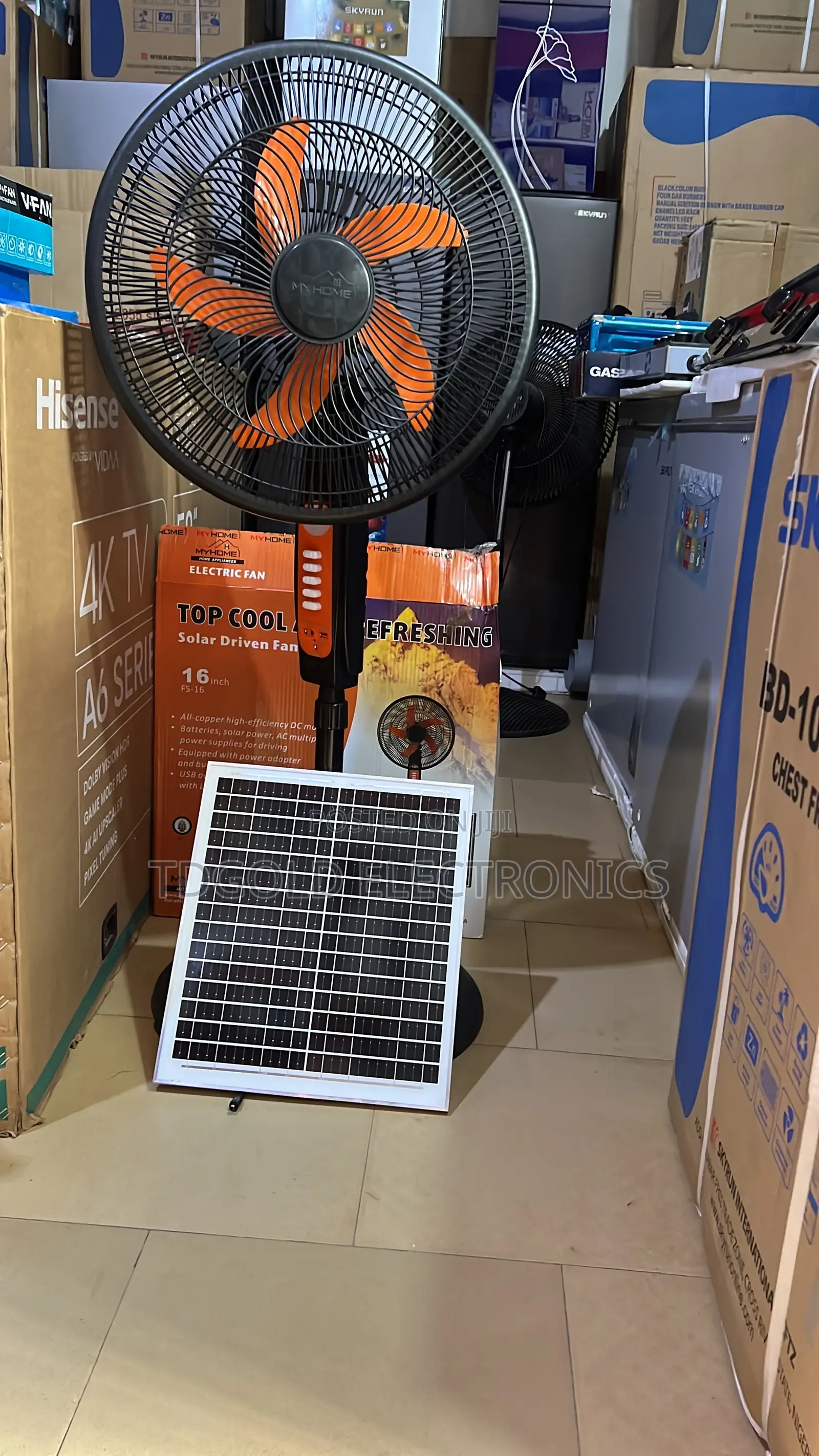My Home Fan Rechable Standing Solar Fan 16 Inchs With Solar Panel