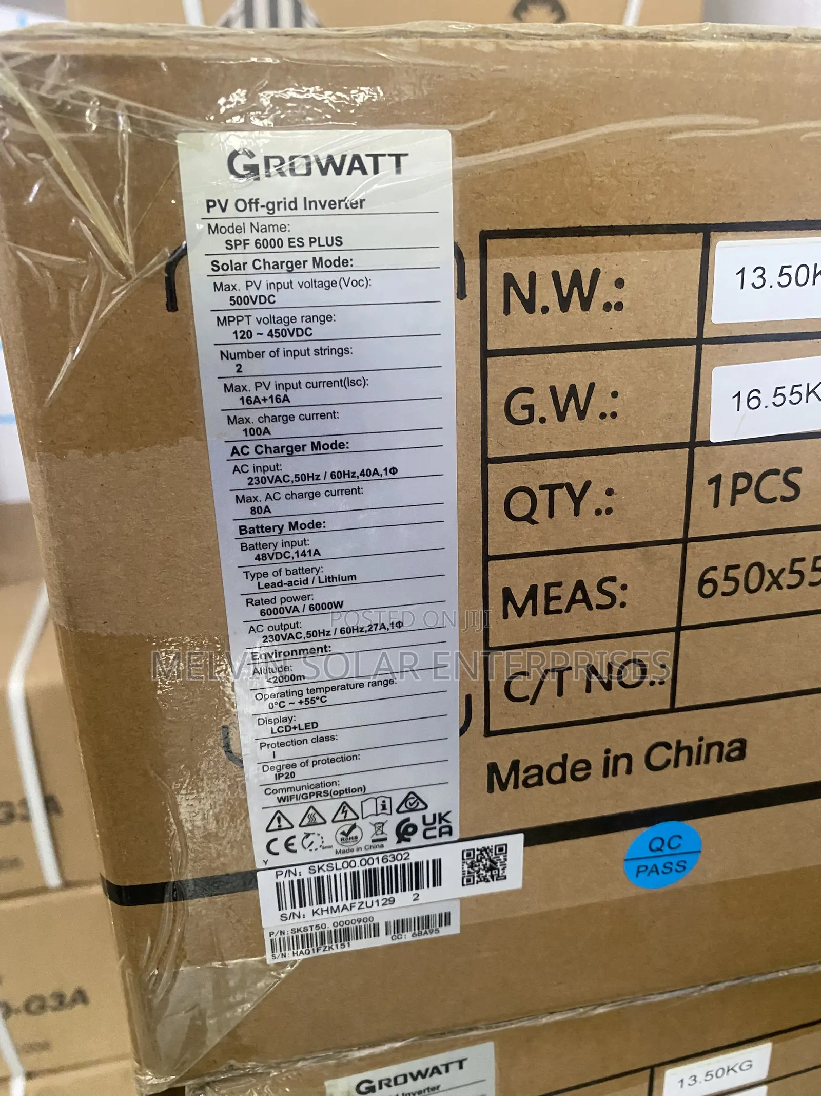 6kw 48v Hybrid Growatts Hybrid Solar Pure Sine Wave Inverter Available