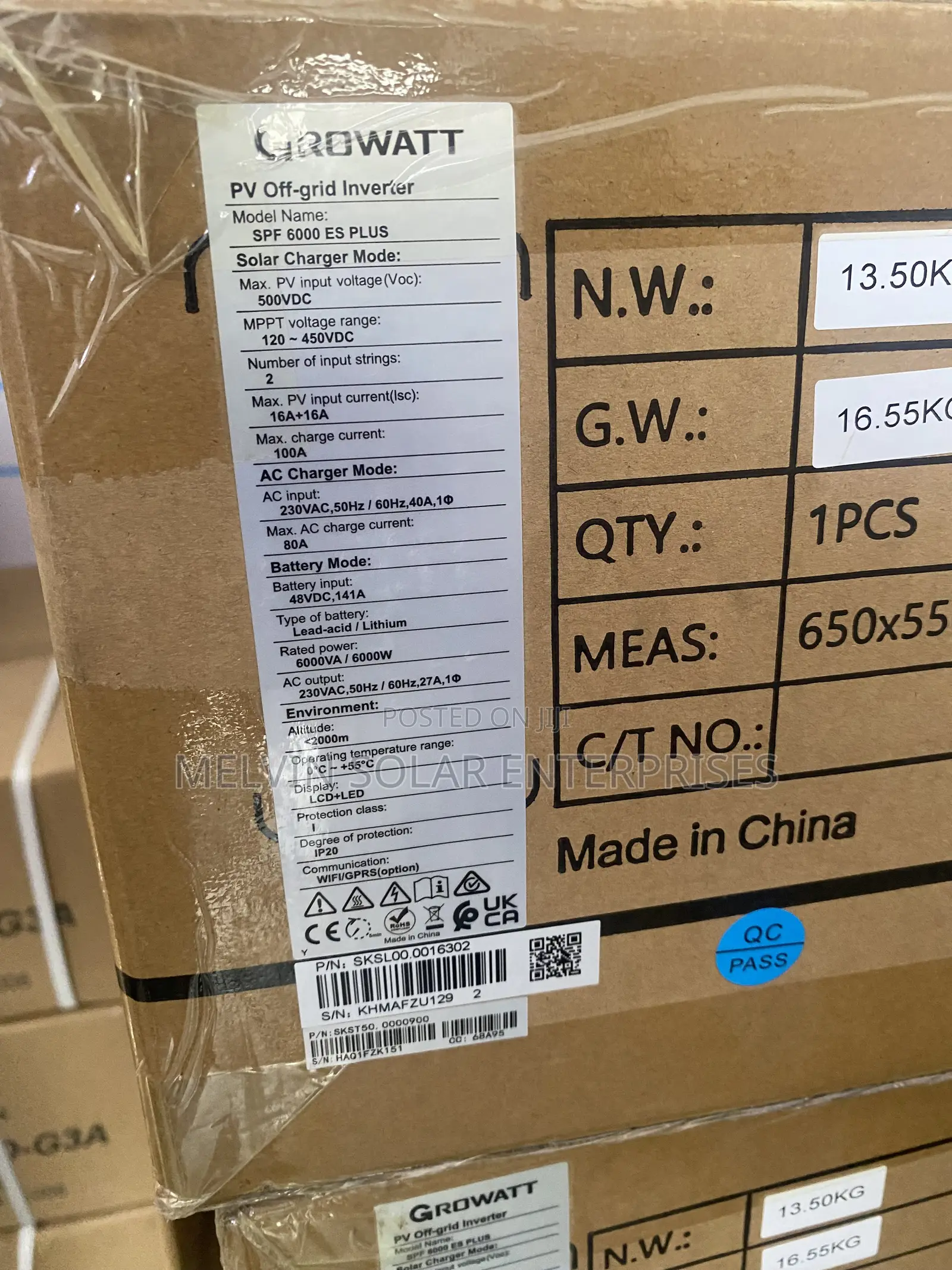 6kw 48v Hybrid Growatts Hybrid Solar Pure Sine Wave Inverter Available