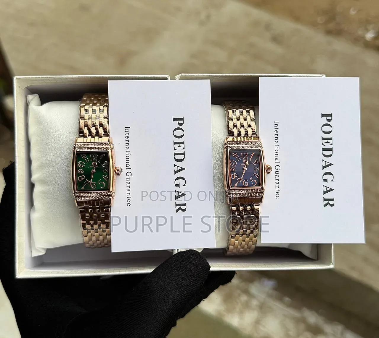 Poedagar Ladies Slim Square Dial Steel Watches