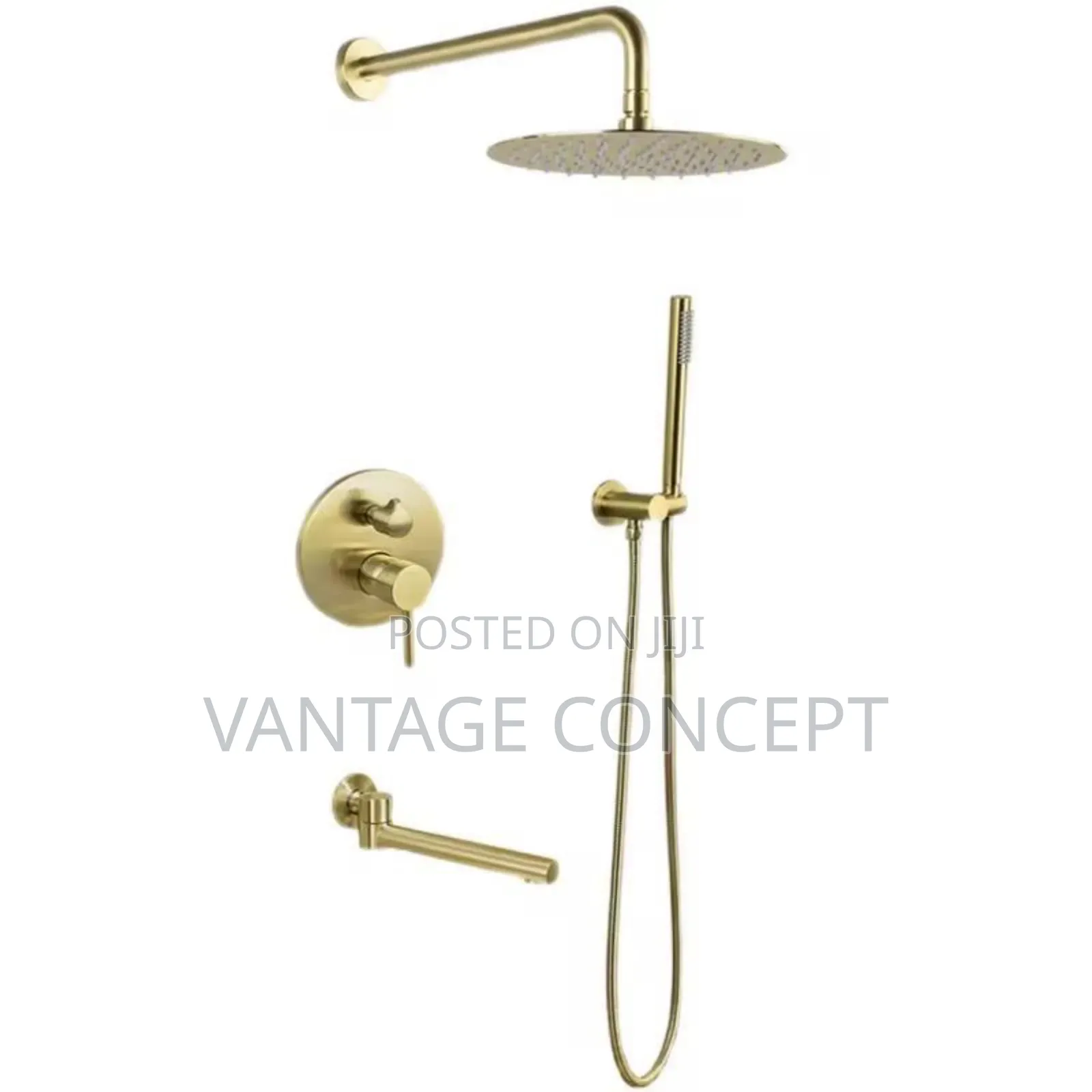 New Model 5 Ways Conduit Shower Gold Colour