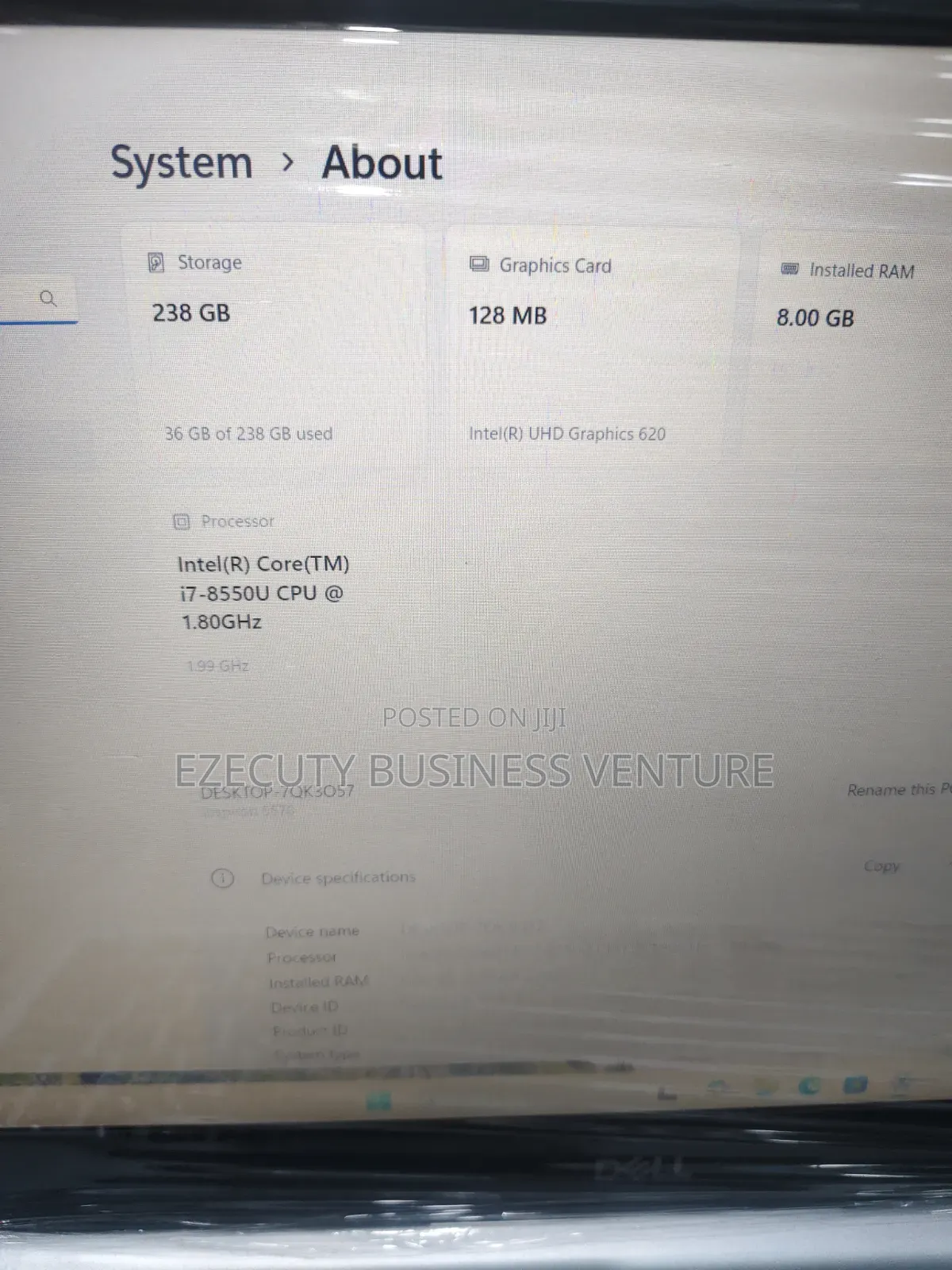 Laptop Dell Inspiron 15 8GB Intel Core i7 SSD 256GB