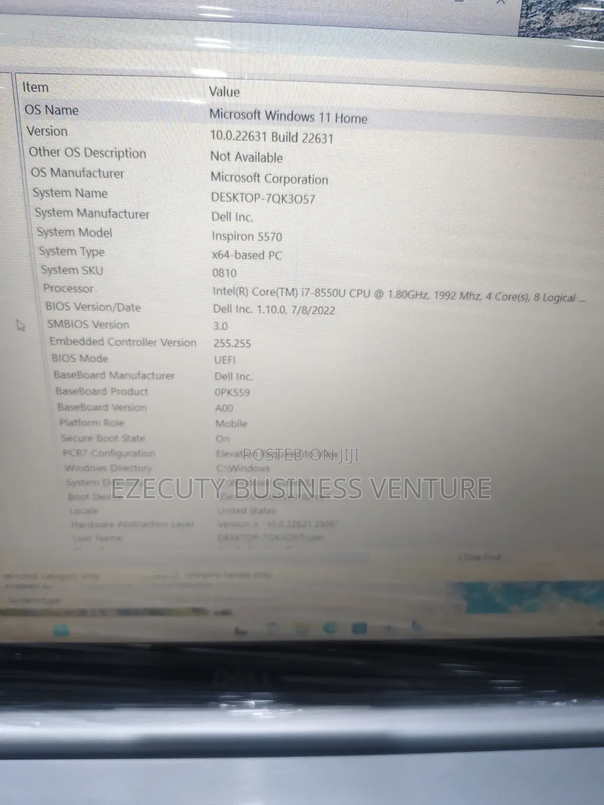 Laptop Dell Inspiron 15 8GB Intel Core i7 SSD 256GB