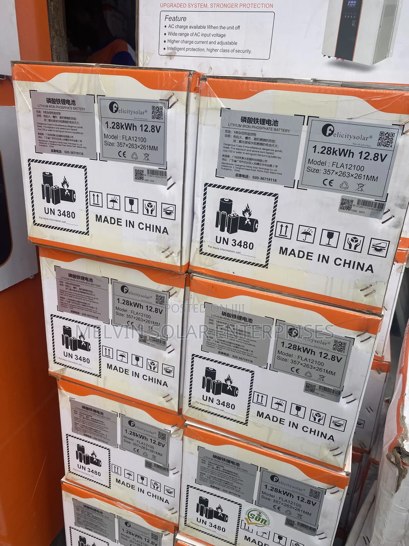 1.28kwh 12.8v Felicity Solar Lithium Ion Phosphate Batteries A
