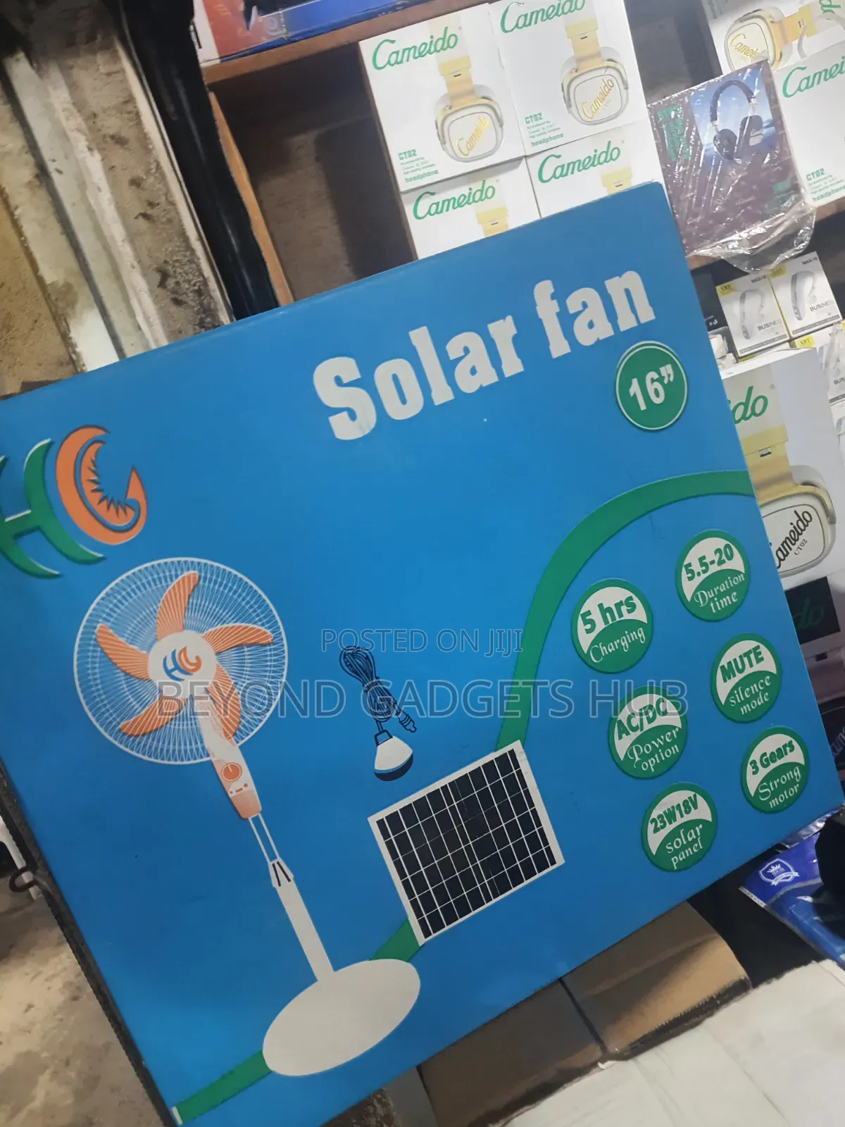 Hc 16-Inch Solar Rechargeable Standing Fan