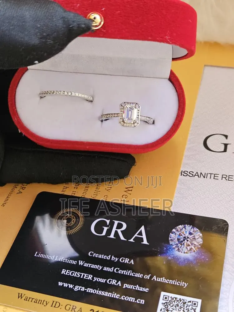 Female Mossanite Diamond Silver Engagement Wedding Ring 001