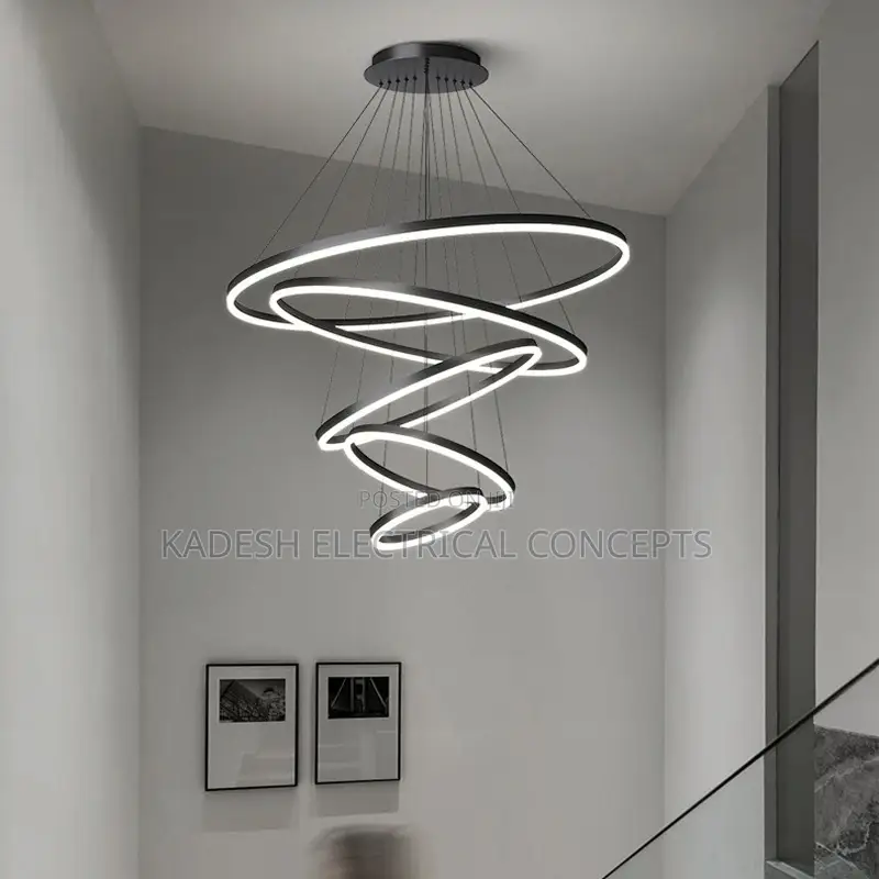 Modern Led Ring Pendant Lights Golden Creative Aluminum Circle Pendant