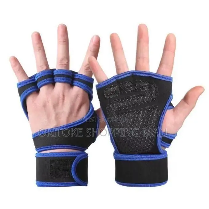 Wrist Wrap Fingerless Gloves For Gym / Cycling