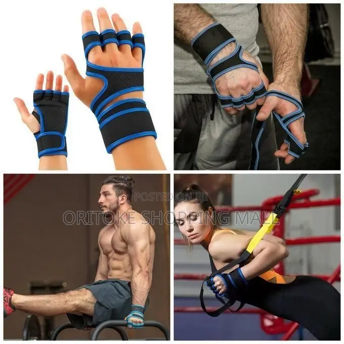 Wrist Wrap Fingerless Gloves For Gym / Cycling