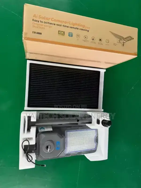 Etenda Dual Lenses 900w Solar Street Light With Dual V380 CCTV Cameras