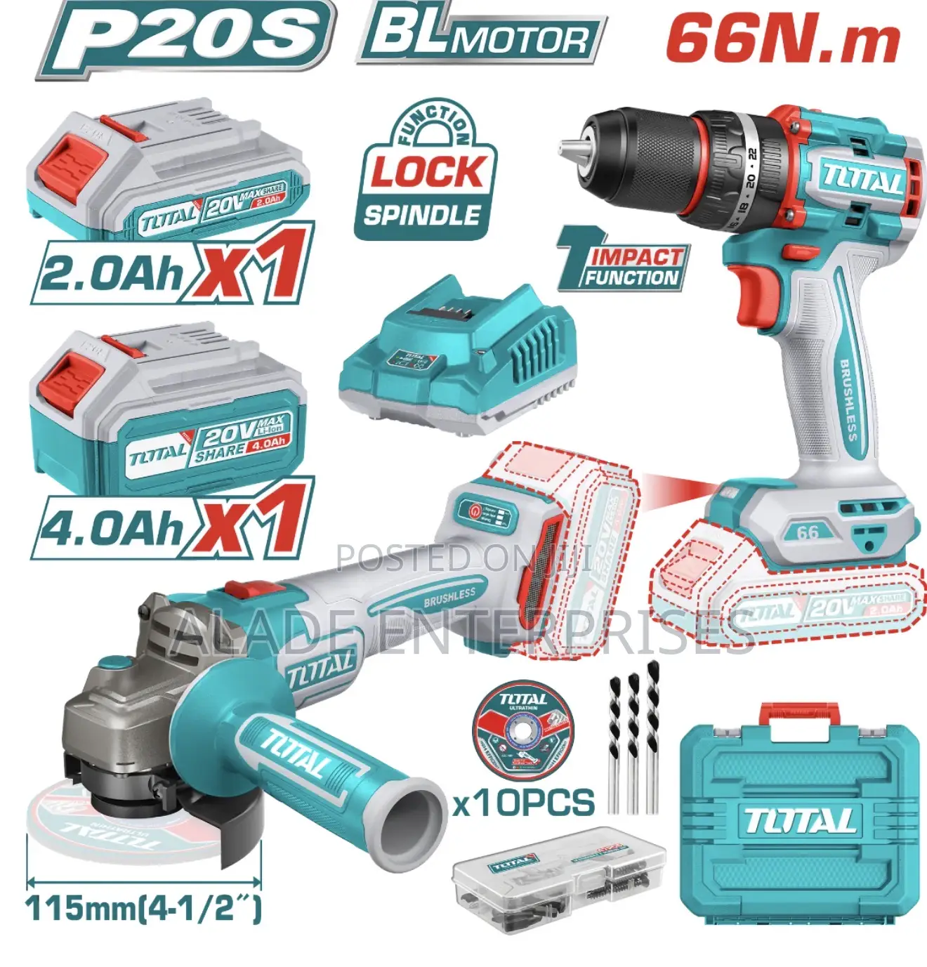 Total Tools Combo 2pc Drill Grinder - Reliable Power Tools