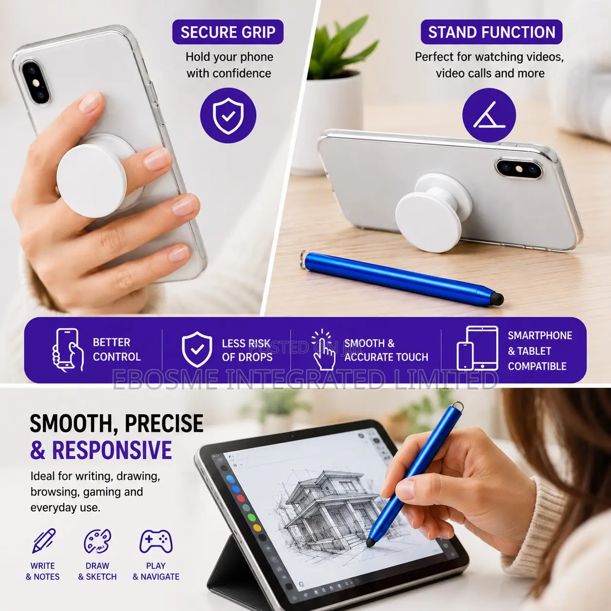 Touch Pen and Finger Grip
