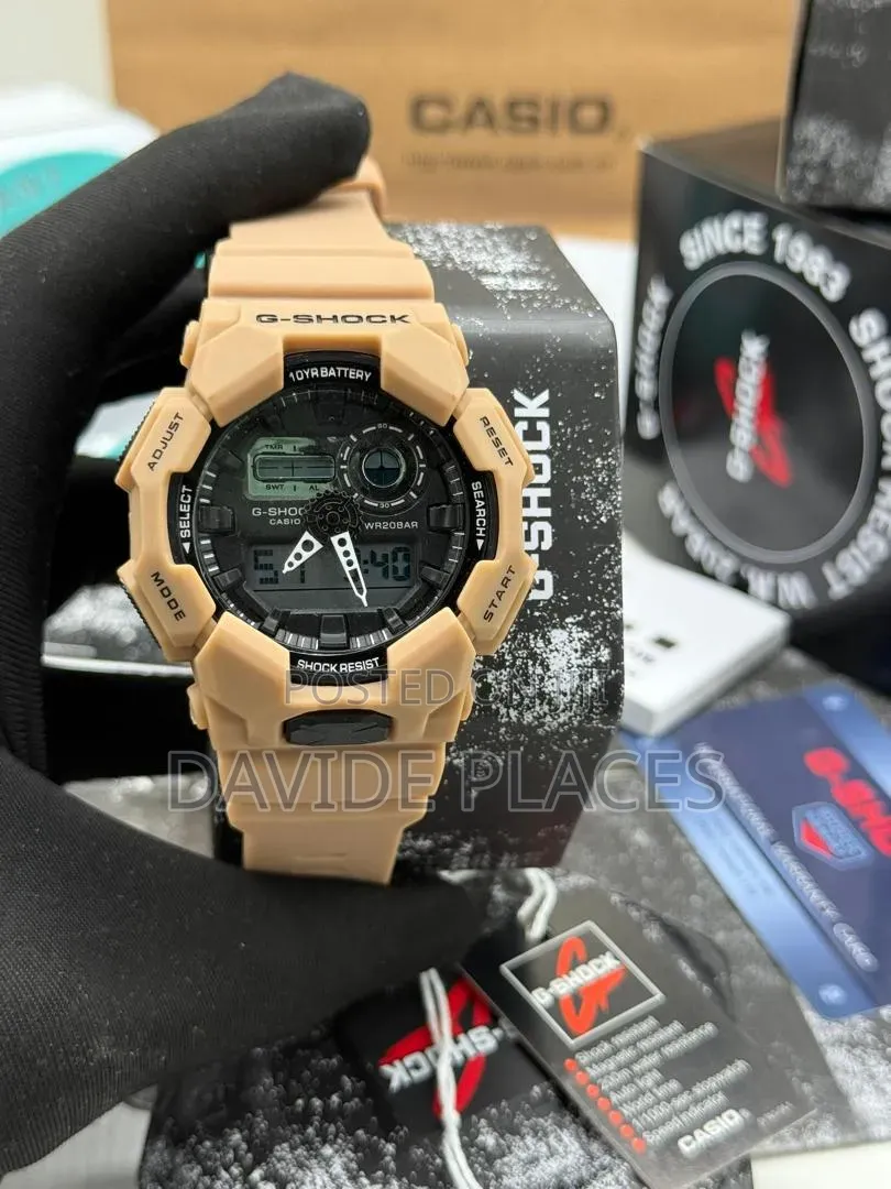 G-Shock Digital and Analogue Time Display Rubber Watch, With Date, Day