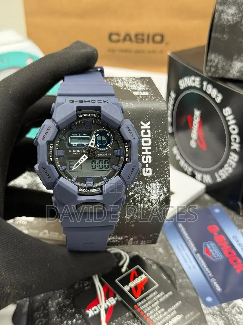 G-Shock Digital and Analogue Time Display Rubber Watch, With Date, Day