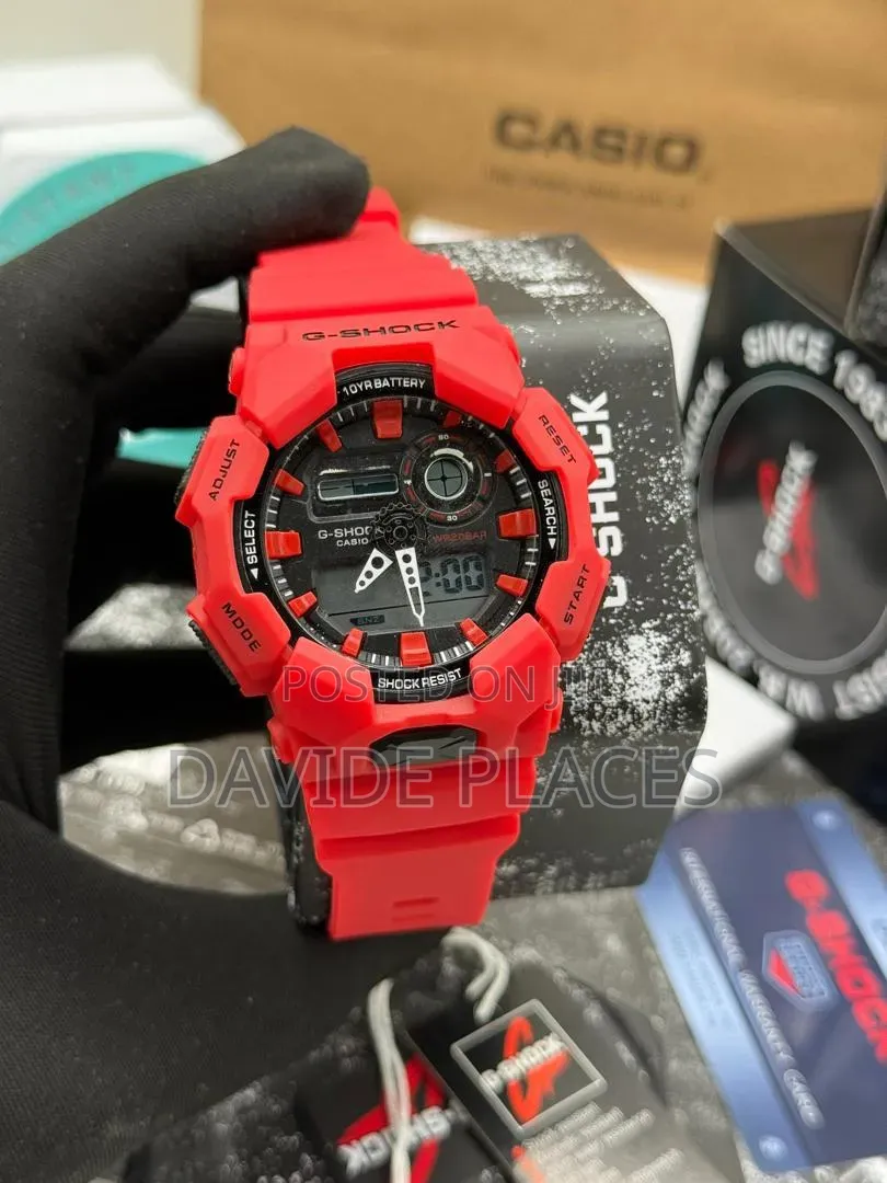 G-Shock Digital and Analogue Time Display Rubber Watch, With Date, Day