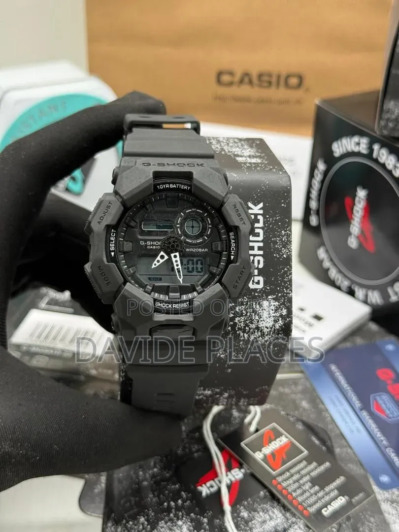 G-Shock Digital and Analogue Time Display Rubber Watch, With Date, Day